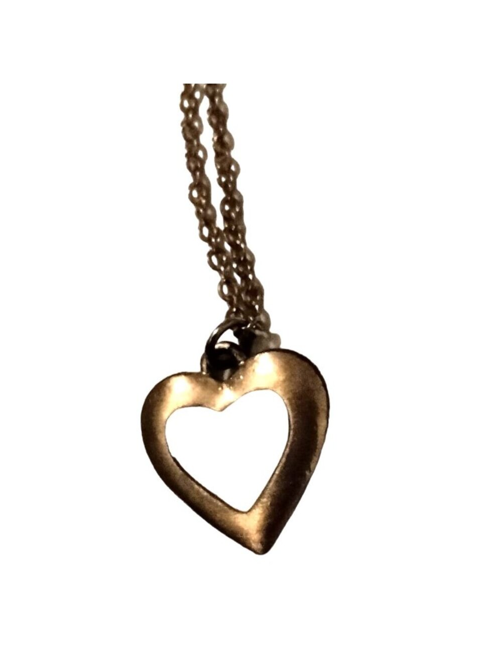 Gold Tone Open heart Necklace Valentine Jewelry